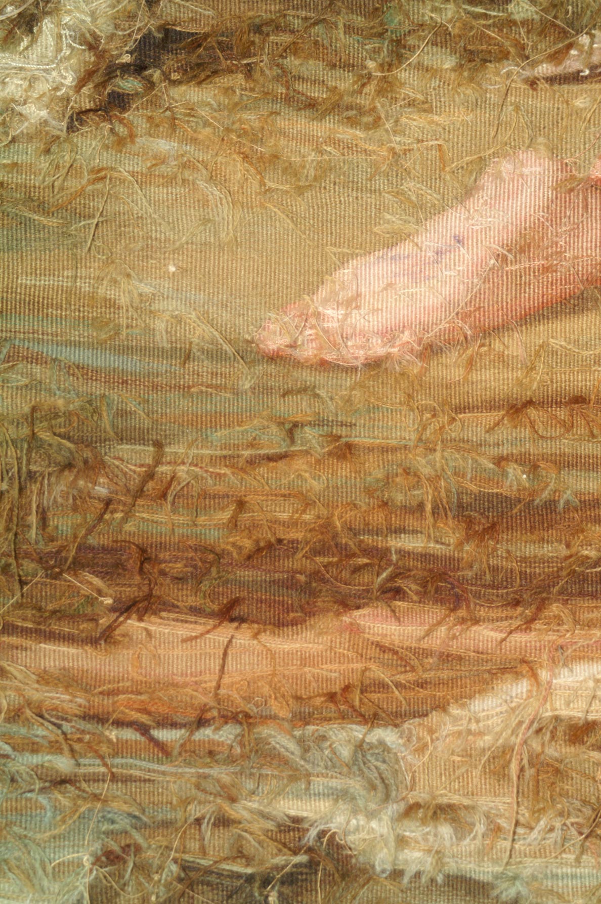 Detail of figure (foot) showing weave from back side