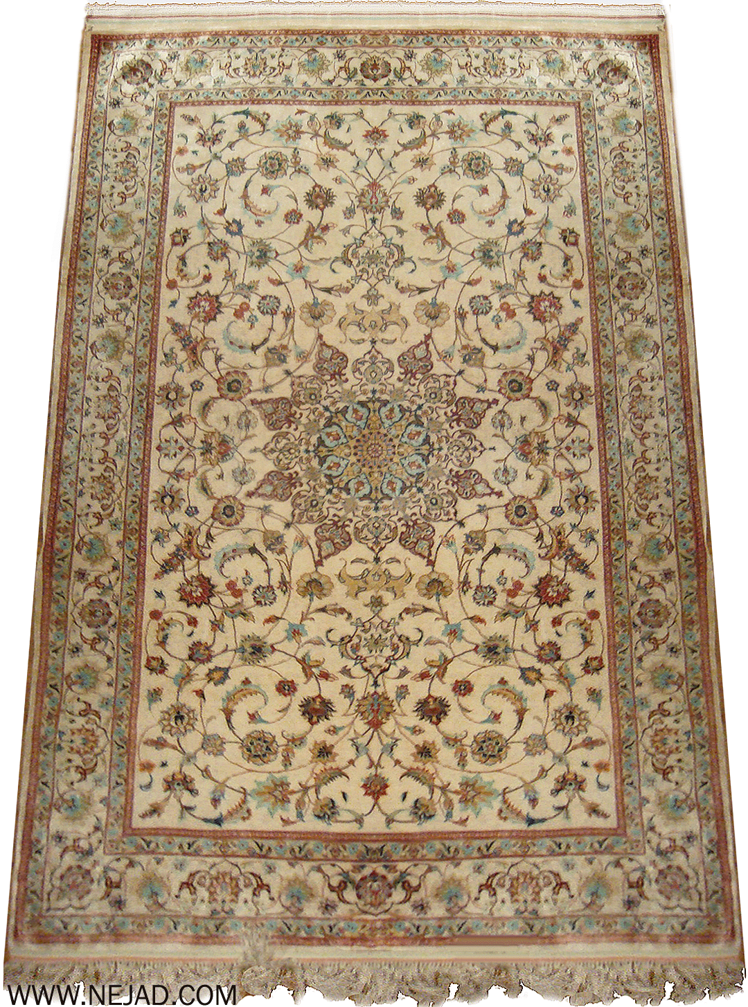 Antique Persian Silk Ghoum Rug - Nejad Rugs #23652