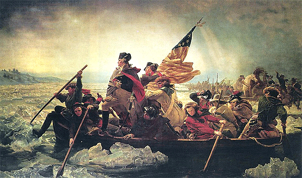 Washington Crossing the Delaware (Christmas 
Eve-1776) by Emanuel Gottlieb Leutze - 
Painted 75 years after the actual event 
... in Germany!