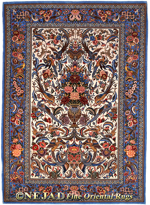 Silk Persian Esfahan Rug - Nejad Rugs - 
Designers, Manufacturers & Importers, Doylestown PA