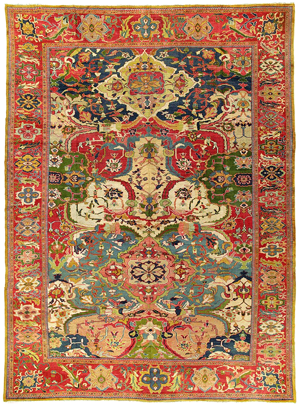 A large 21 ft. 9 in. x 14 ft. 6 in. Ziegler Mahal carpet, Sultanabad district, West Persia, 
circa 1890. Christie's, London (Oct. 2017) 
Art of the Islamic and Indian Worlds Including Oriental Rugs and Carpets