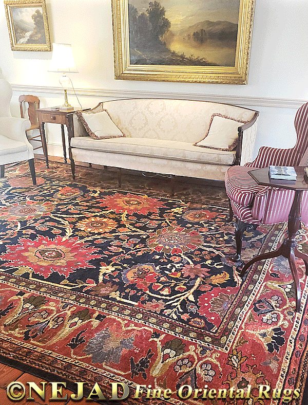 Genuine Persian Antique Ziegler Sultan Abad Rug in Nejad client
Living Room in Philadelphia Suburb Stone House
