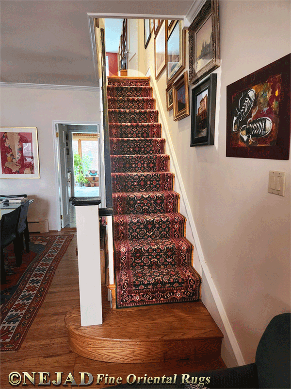Beautiful Oriental Runner for Philadelphia Townhouse Narrow Staircase