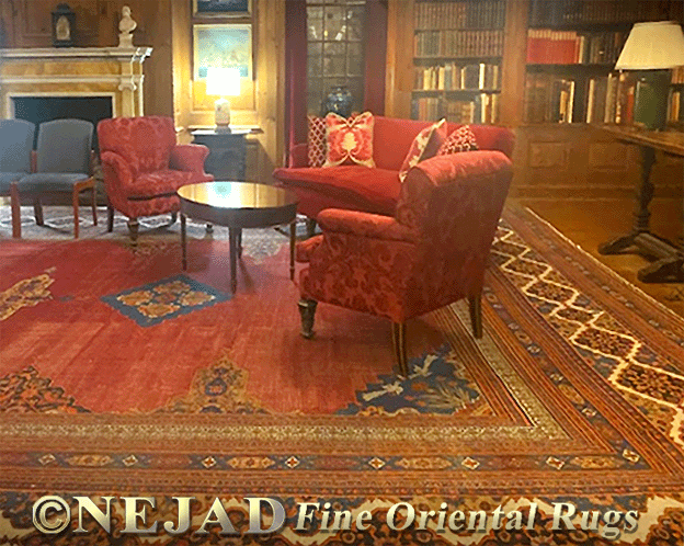 Nejad Antique Oushak Rug in Reading Room