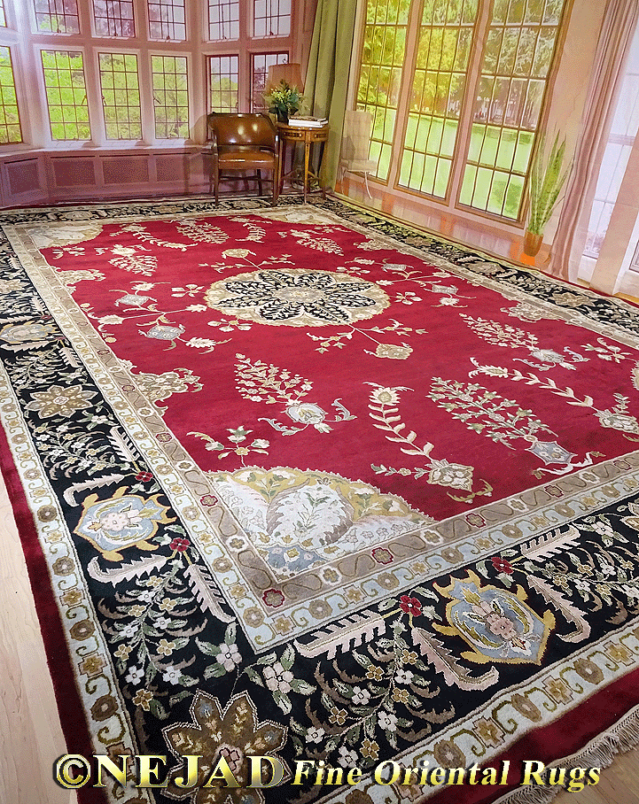 Nejad M022BRBK Signature Masterpiece Collection 12' x 18' Tabriz Medallion Rug