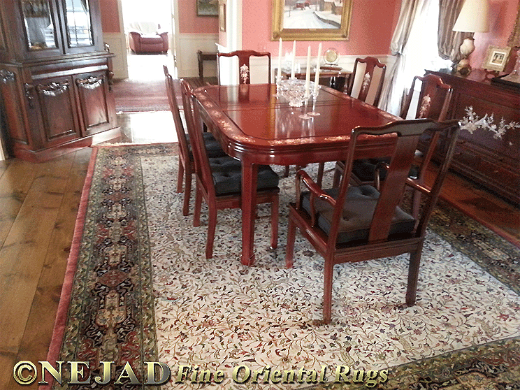 Persian Hunt Tabriz Rug in Newtown, Bucks County Dining Room