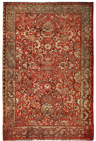 Image of 17th Century brocaded Silk Persian carpet