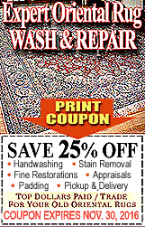 Expert Oriental Rug Wash & Repair
   Coupon Expires March 31, 2013