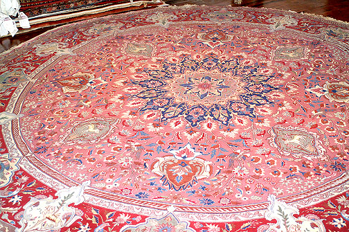 Tabriz 10' Round Persian Hand-Knotted Rug
  * * * Click For Larger Version * * * 