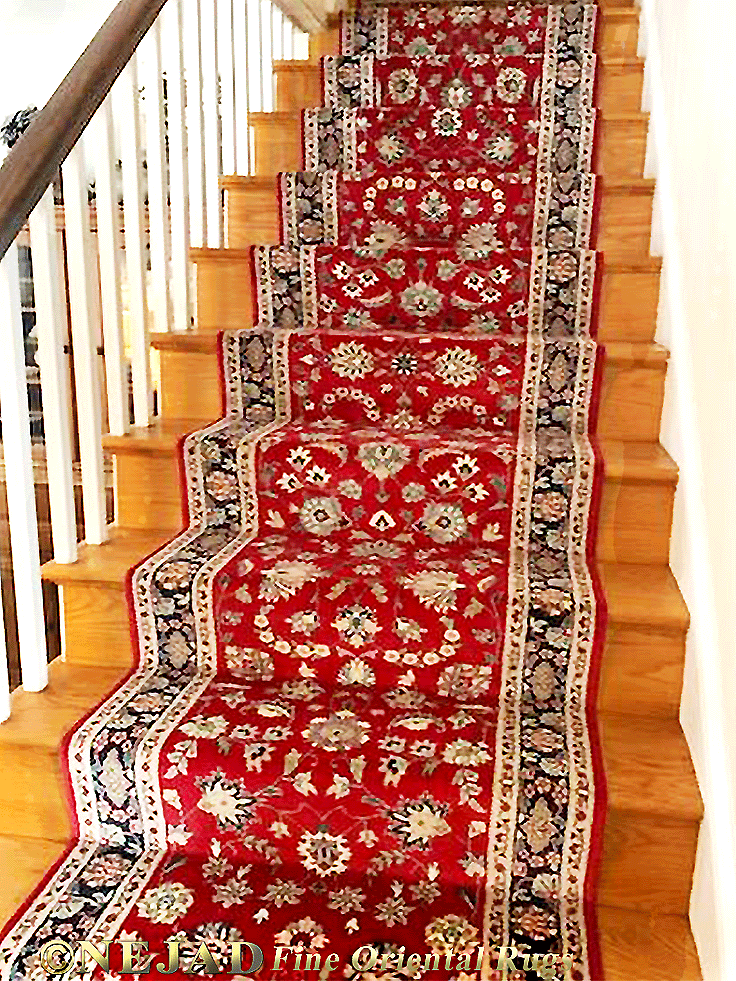 Delaware County Stair Runner Installation by Nejad Rugs of 
Doylestown PA