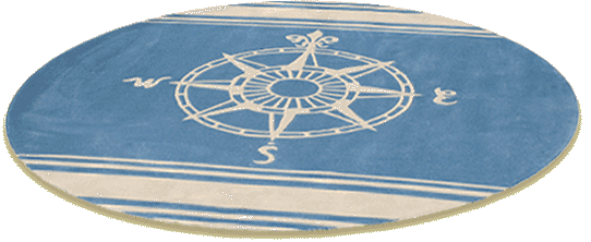 Beach Rugs - Classic Compass AT075 Light Blue / Ivory