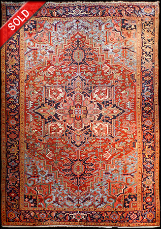 Antique Persian Heriz rug