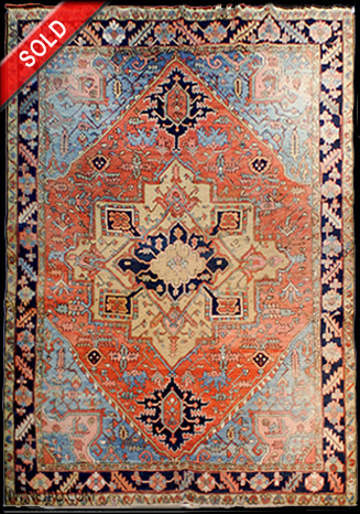 Antique Persian Heriz rug