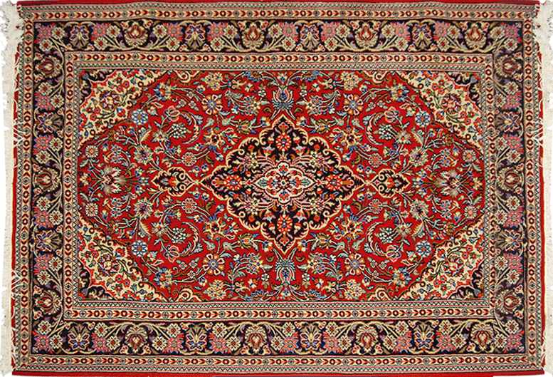 A richly-embellished highly-detailed Qum carpet