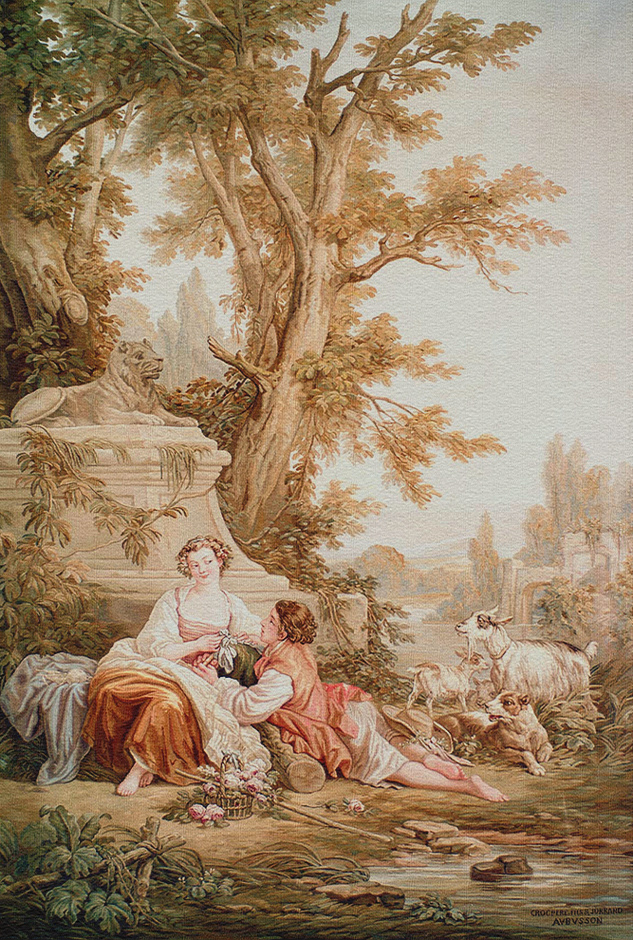 Antique French Tapestry by Gobelins of Paris