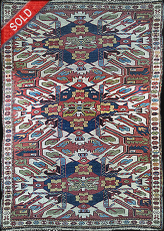 Nejad #161716 Antique Eagle Kazak c. 1880