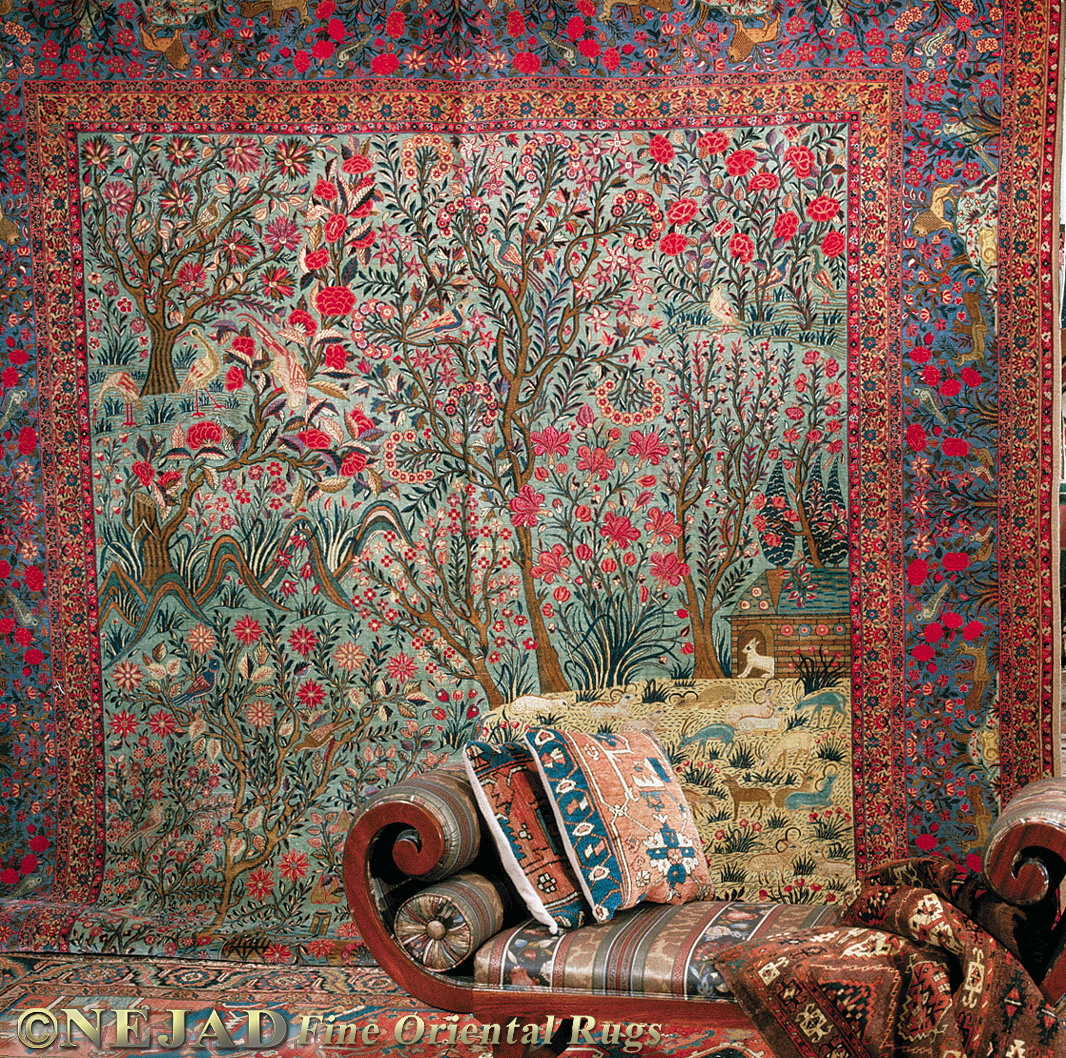 Antique Kashan Dabir Rug c. 1920