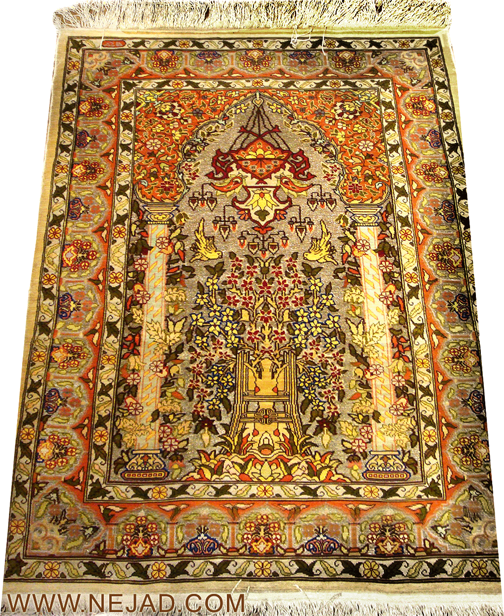 Antique Turkish Hereke Prayer Rug - Nejad Rugs #24483