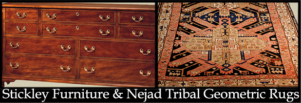 Stickley cabinet and Nejad antique rug