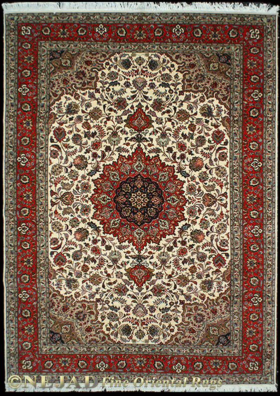 Genuine Fine Persian Tabriz Rug One Of, Ivory Rug 8×10