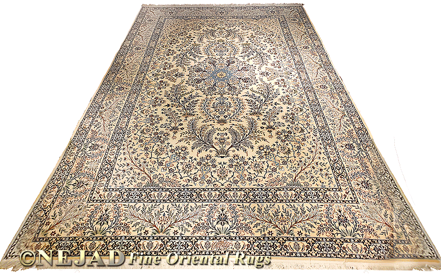 Persian Nain Silk and Wool Rug