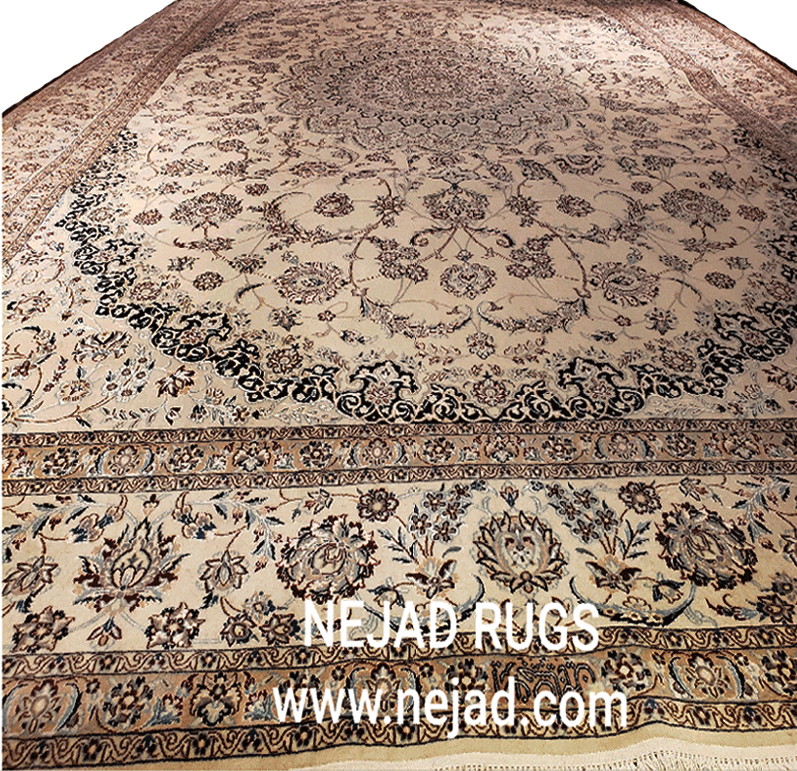 Persian Nain Silk and Wool Rug