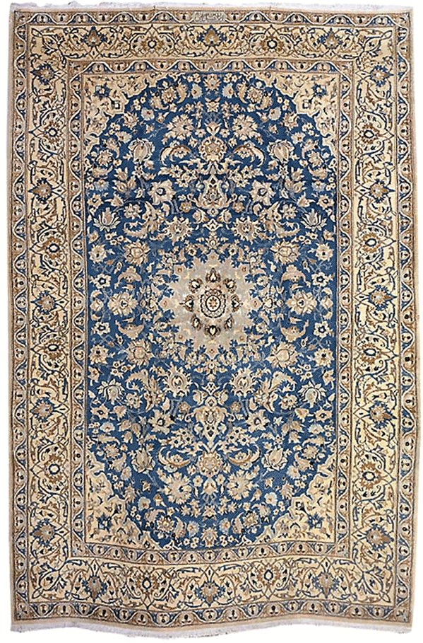 A Fine Part Silk Nain Large Rug, Central Persia
