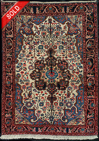Nejad #4633 Semi-Antique Persian Bidjar Rug Circa 1960