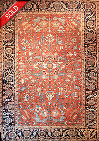 Antique Persian Heriz rug