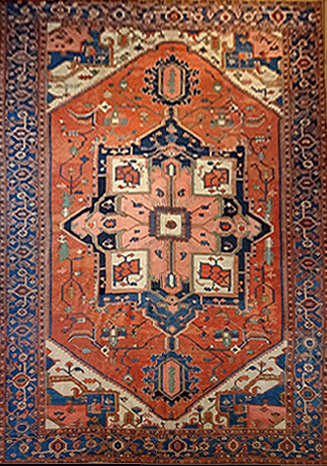 Antique Persian Heriz rug