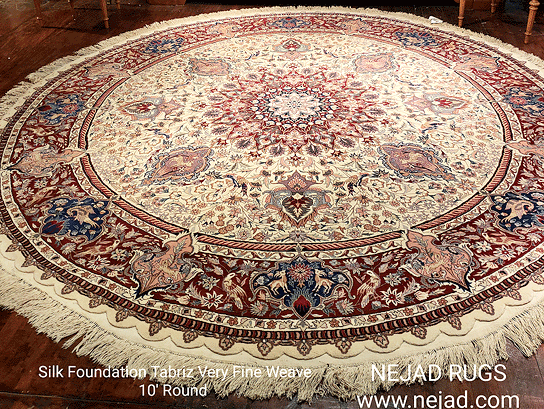 SILK & WOOL TABRIZ ROUND RUG