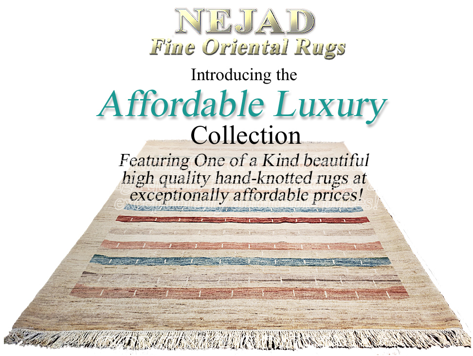 The Nejad Affordable Luxury Rug Collection featuring One of a Kind contemporay transitional hand