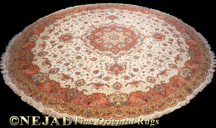 persian Tabriz round rug