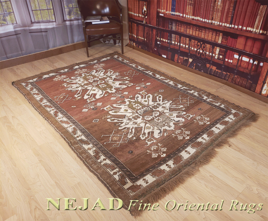Nejad #988109 Antique Caucasian Eagle Chelaberd Kazak Rug