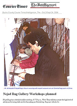 ORIENTAL RUG SEMINARS & WORKSHOPS
Ali Nejad shown at Oriental Rug Loom