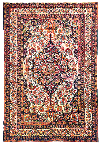 Image of 19th Century Silk Kerman Persian carpet