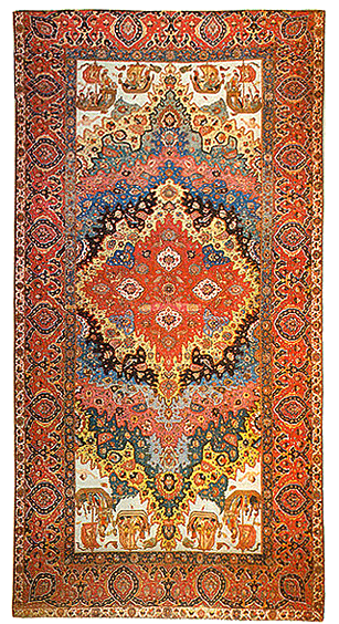 Classical Persian Royal Carpet with Large Center Medallion - c. 18th century