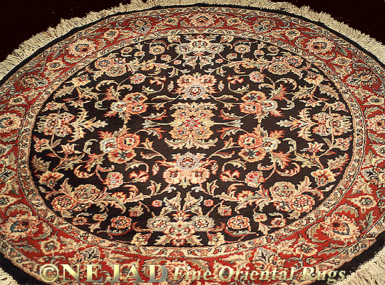 Nejad 5 Round Indo Persian Kashan Rug, Rugs Round 5×5