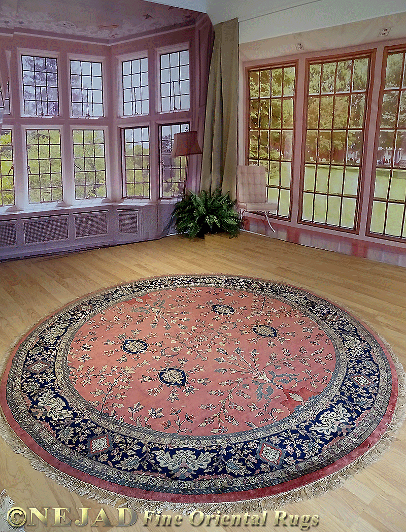 060465 Sarouk round rug in room