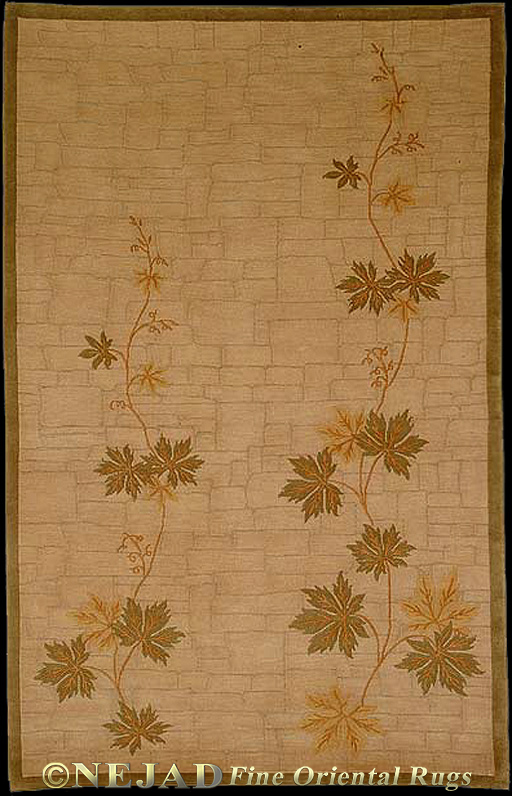 NN001BGSA Rug Climbing Vine (Beige / Sage) - Nejad Neo Nepal