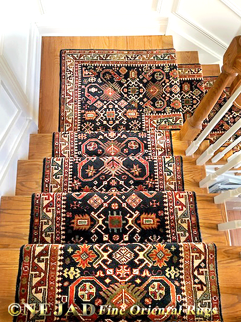 Nejad Rugs staircase runner installation in Yardley, Bucks County PA