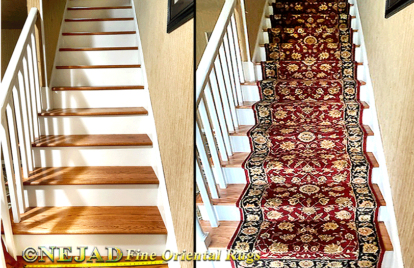 Nejad Rugs staircase runner installation in Bucks County PA