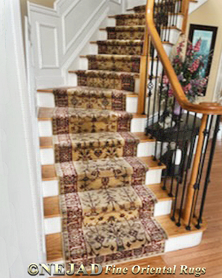 Nejad Rugs staircase runner installation in Newtown, Bucks County PA