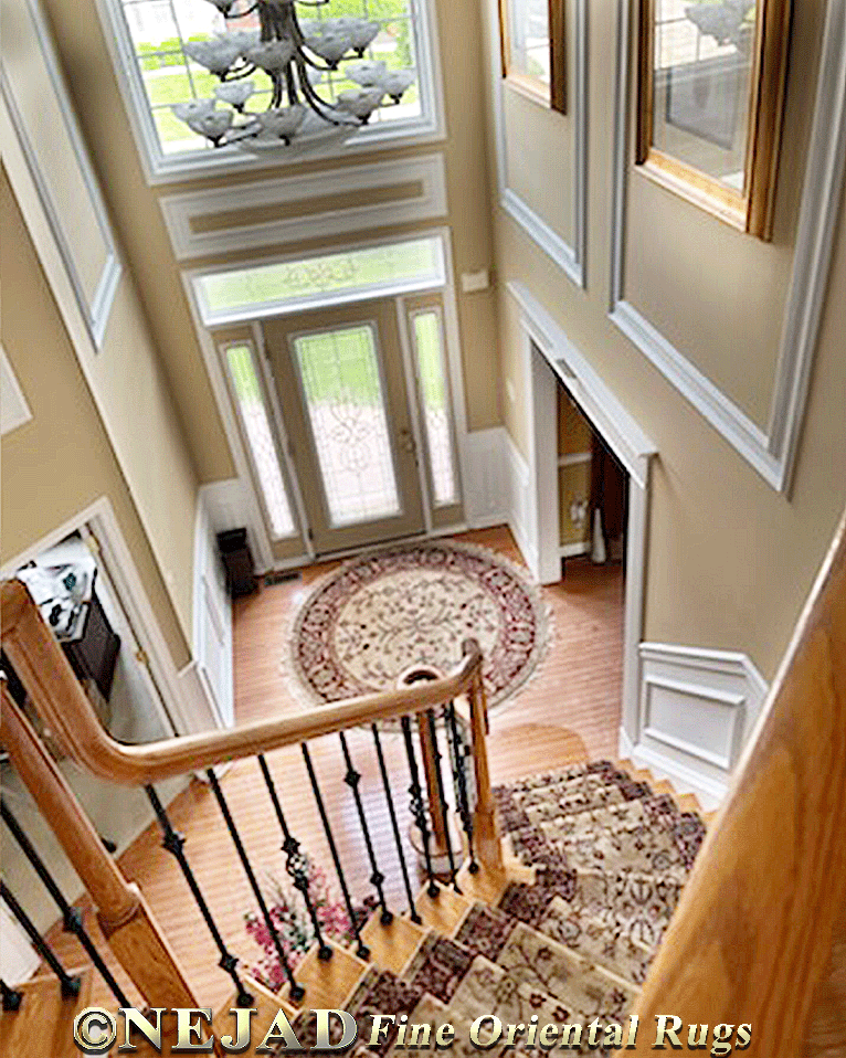 Nejad Rugs staircase runner installation in historic Mount. Holly, NJ