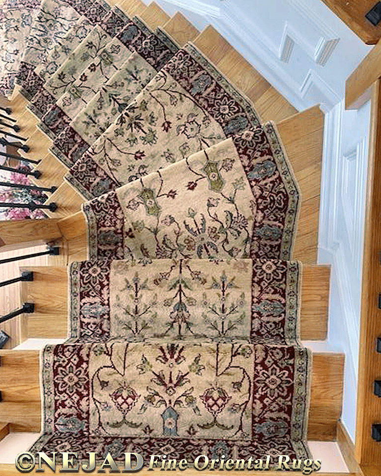 Nejad Rugs staircase runner installation in historic Mt. Holly, NJ