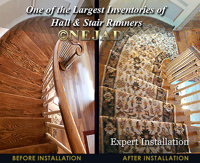 Nejad Rugs staircase runner installation - Bucks County and Philadelphia