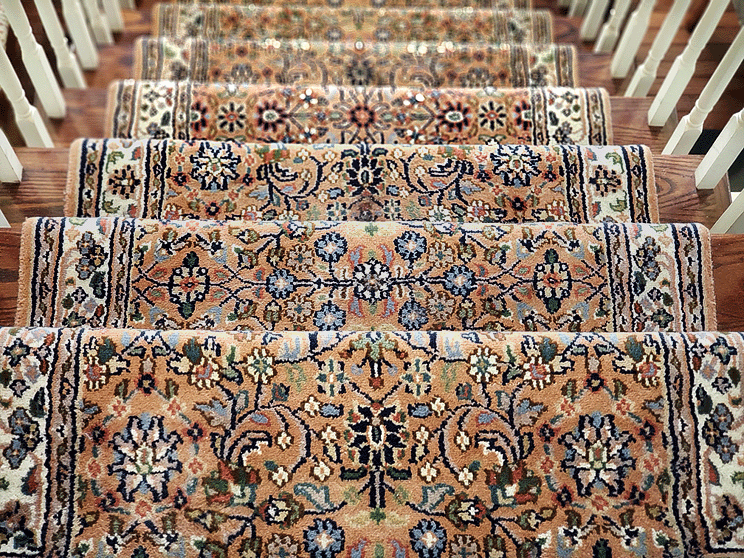 Rug runner installation by Nejad Rugs of Doylestown PA - July, 2020