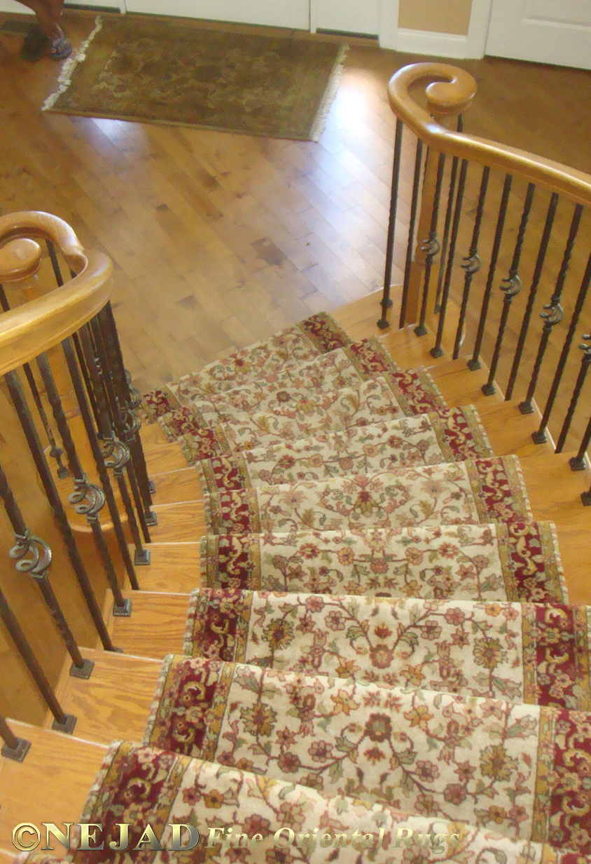 Nejad Rugs staircase runner installation in Newtown, Bucks County PA