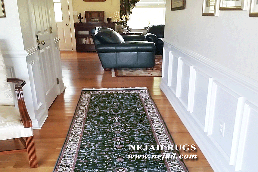 Hallway rug runner provides a stylish interior design accent