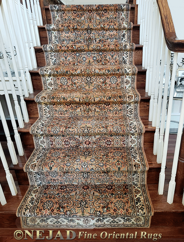 Rug runner installation by Nejad Rugs of Doylestown PA - July, 2020